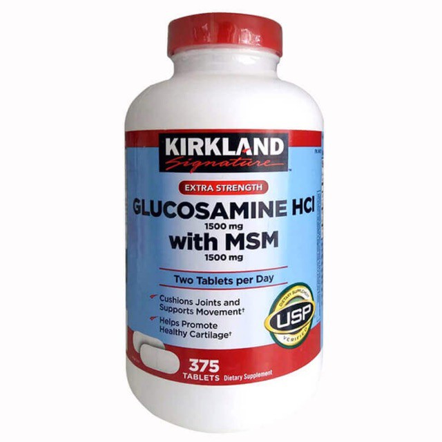 Viên uống Glucosamin HCL 1500mg With MSM 1500mg glucosamine Kirkland 375 Viên