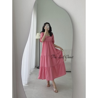 Đầm cổ vuông dáng dài tay phồng- Thiết kế cao cấp từ The Leaf Closet - Thiết kế theo size của bạn