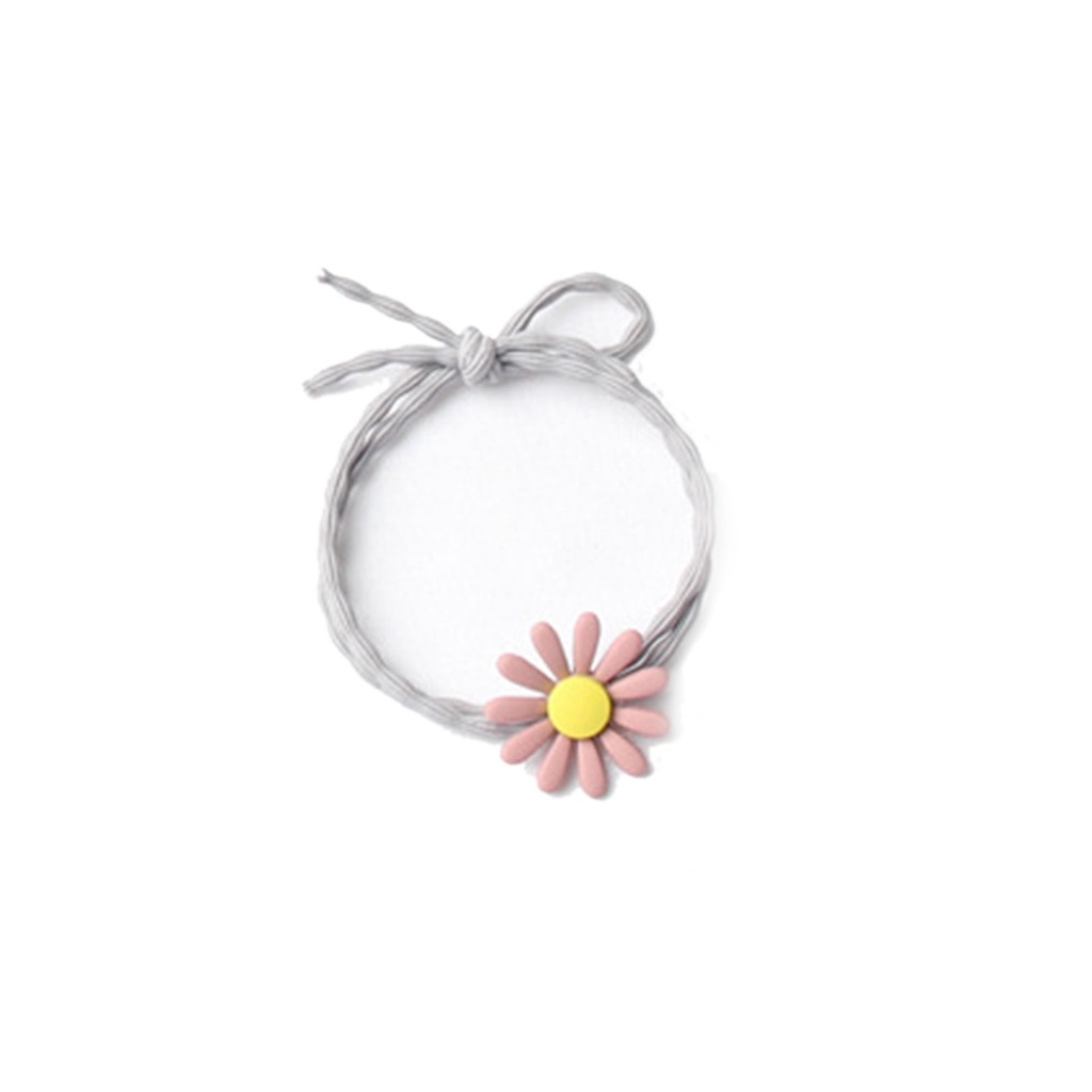 Dây buộc tóc đàn hồi đính hoa cúc nhỏ màu sắc kẹo ngọt xinh xắn thời trang dành cho nữ