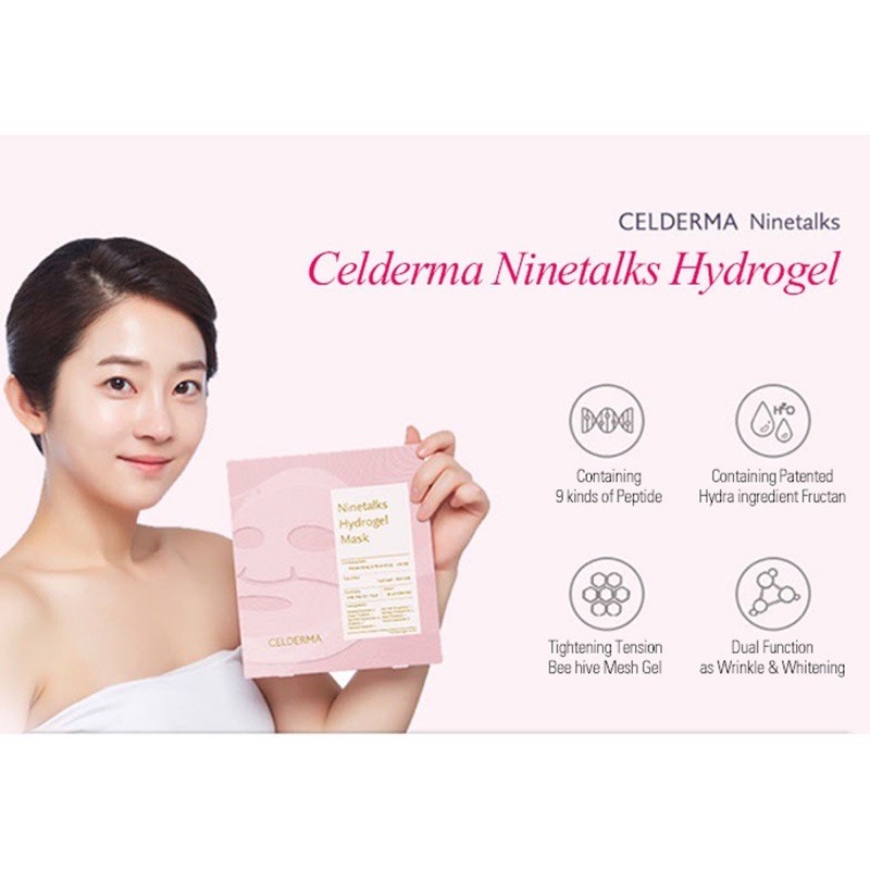 ( LẺ 1 MIẾNG) Mặt nạ thạch sinh học Celderma Ninetalks Hydrogel Mask