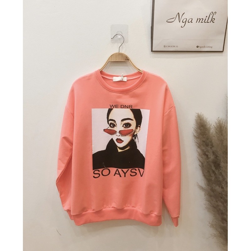 Áo nỉ hình cô gái