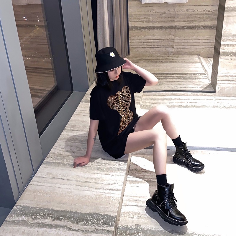 Áo thun MMIOT ngắn tay họa tiết gấu thời trang cho nữ