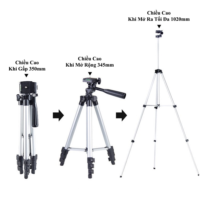 Giá Đỡ Chụp Ảnh, Chân Đỡ Điện Thoại, Máy Ảnh Tripod 3110, Tripod 3120A 3 Chân Chắc Chắn Phù Hợp Với Mọi Loại Điện Thoại