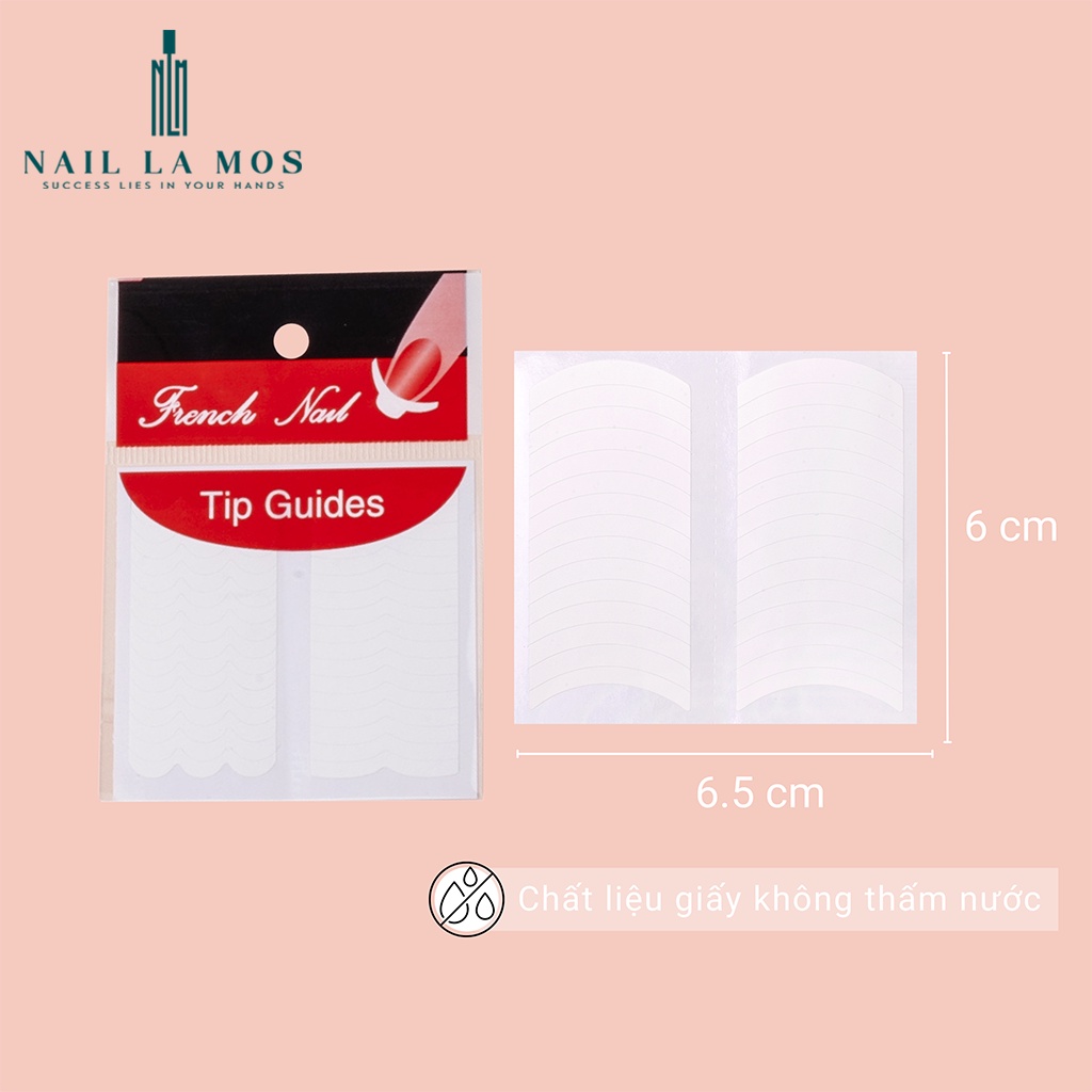 Miếng dán hỗ trợ sơn móng nhanh - Sticker tip guides dán french đầu móng 24 mẫu (lẻ 1 tấm)