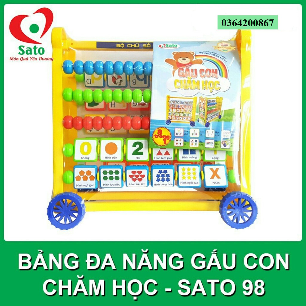 Bảng chữ cái chữ số tiếng Việt - Gấu con chăm học mẫu 1