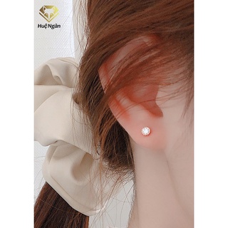 Bông tai bạc Ý 925  - Nụ  đá 4 li E02-4M
