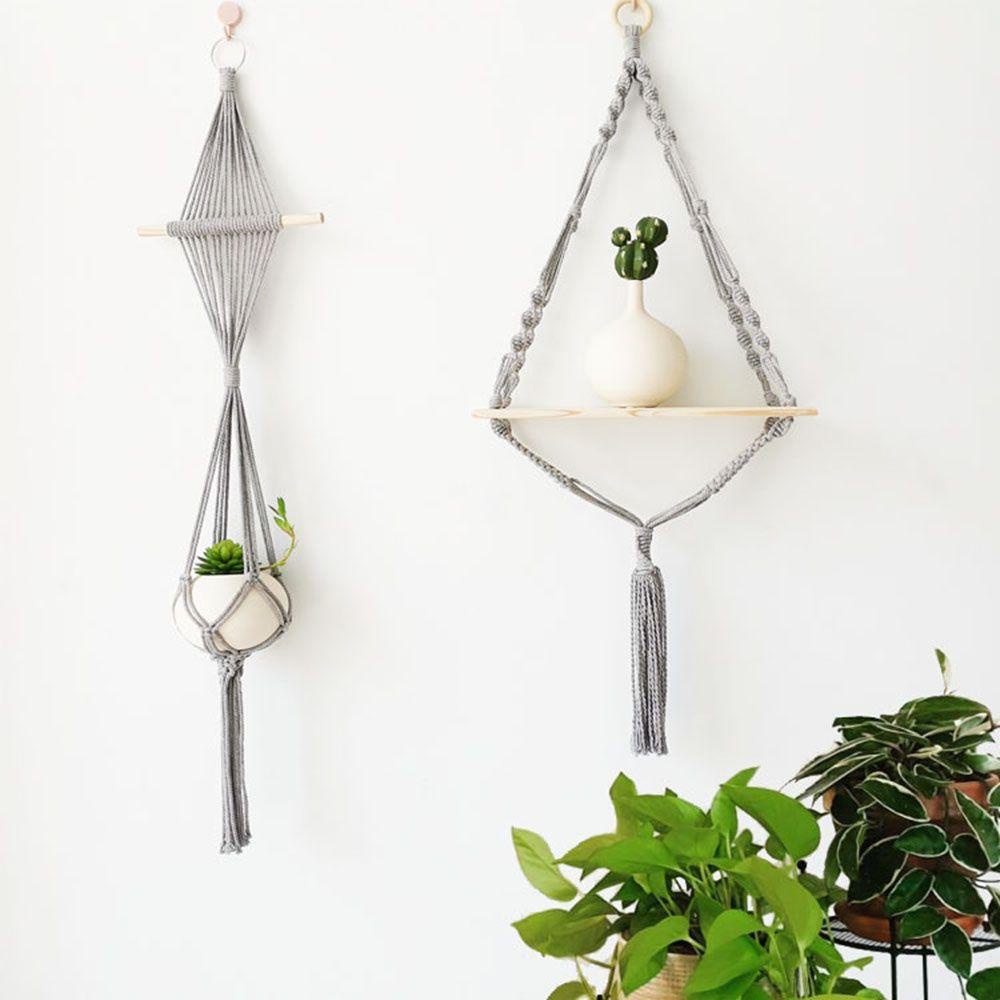 Giá Đỡ Chậu Cây Bằng Dây Cotton Bện Treo Tường Trang Trí