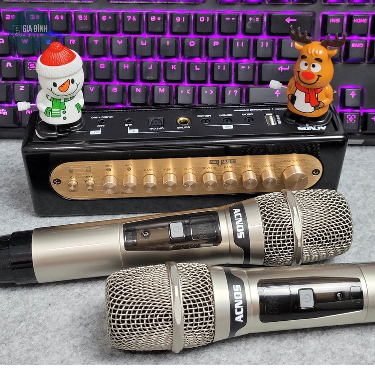 Vang cơ mini Acnos Mi30 kèm 2 Micro - Tặng túi đeo - Chính hãng