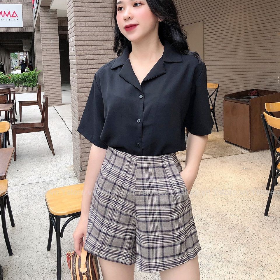 Sơ mi nữ đẹp tay ngắn cổ vest - Mặc đi học, đi làm, đi chơi | BigBuy360 - bigbuy360.vn