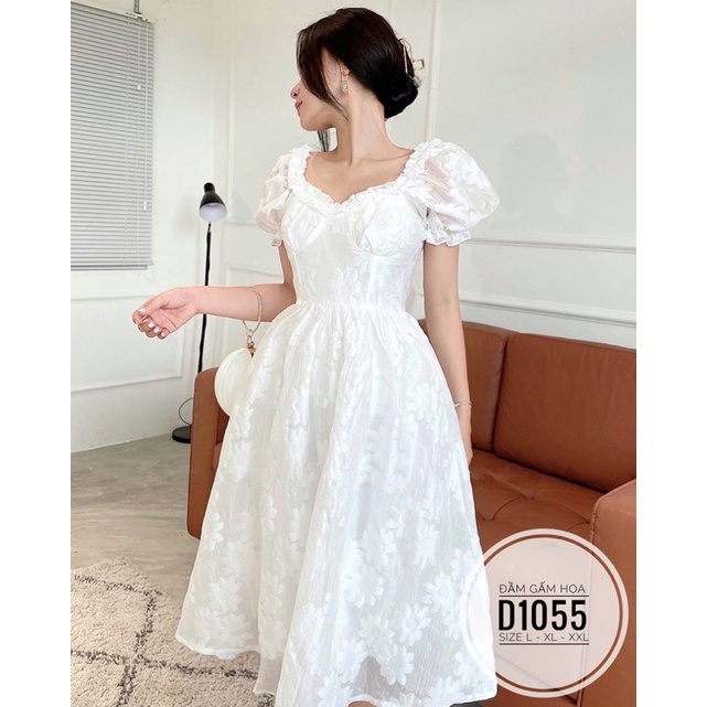 Bigsize Đầm gấm hoa D1055
