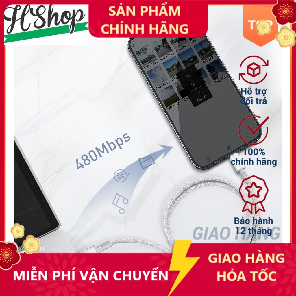 Cáp Sạc Nhanh Cổng USB C Sang LLL cho điện thoại và máy tính bảng dùng cổng sạc đó