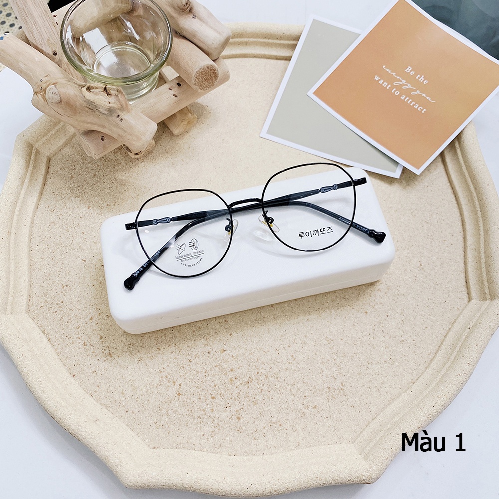 Kính giả cận gọng Cốt Kim Loại mắt chống UV thời trang nam nữ hàn quốc AH1621