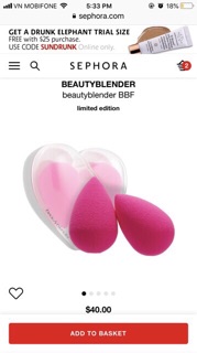 Mút Beauty Blender trái tim cặp đôi hoàn cảnh