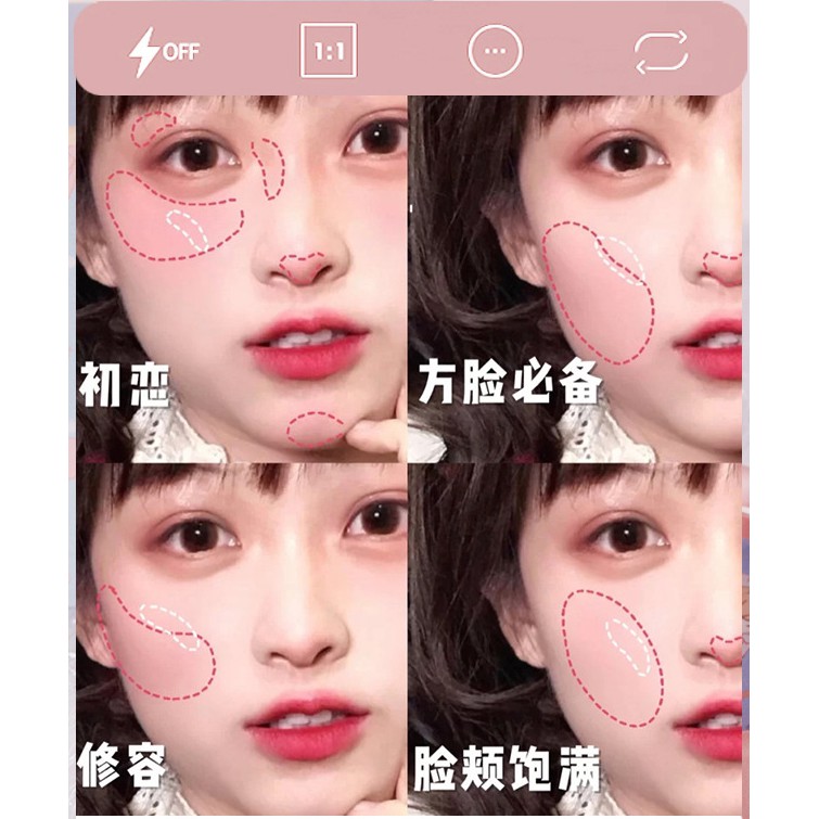 Phấn má hồng VON GEE tông cam kèm cọ trang điểm tiện lợi | BigBuy360 - bigbuy360.vn