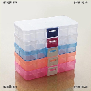 Hộp Nhựa Trong Suốt 10 Ngăn Đựng Trang Sức