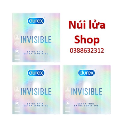 Bộ 3 hộp bao cao su ÔM SÁT SIÊU MỎNG Durex Invisible - 3 cái