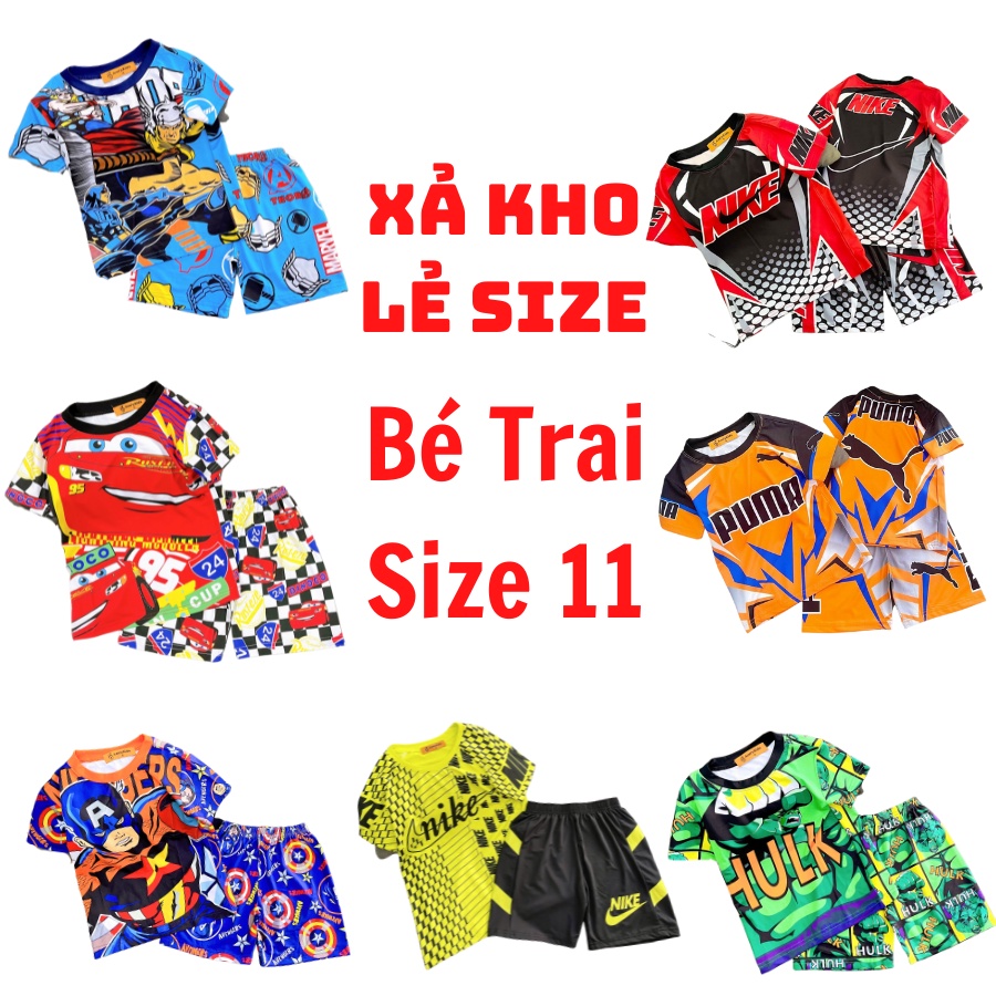 Quần áo bé trai, quần áo trẻ em thun lạnh hoặc cotton in hình siêu đẹp thoáng mát, mềm mịn không phai