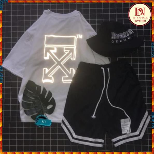 sét Bộ quần V in hình hộp TM phản quang,phông nam nữ unisex tay lỡ form rộng cotton | BigBuy360 - bigbuy360.vn