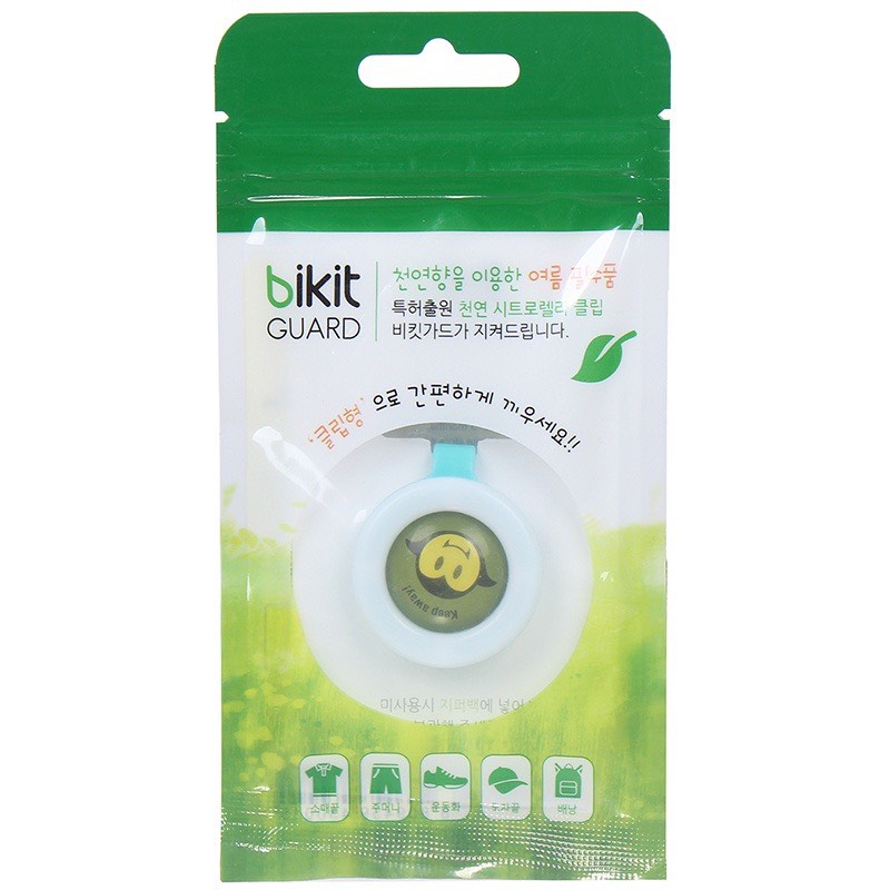 Kẹp chống muỗi Bikit Guard cho bé - chiết xuất 100% tinh dầu chanh sả tự nhiên Hàn Quốc, kẹp đuổi muỗi