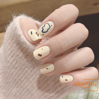 ☆Sayang☆ Set 24 Móng Tay Giả Họa Tiết graffiti Dễ Thương Cho Nữ