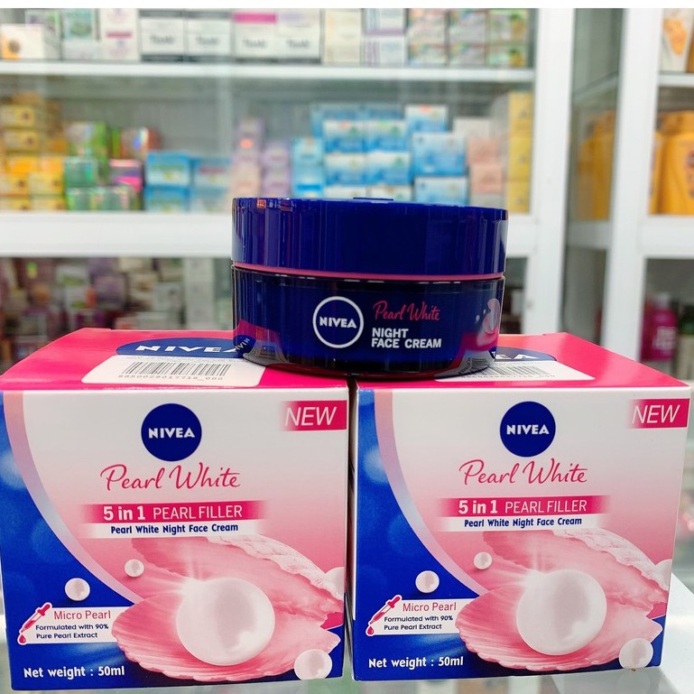 Kem dưỡng trắng da và se khít lỗ chân lông Nivea ban đêm 50ml