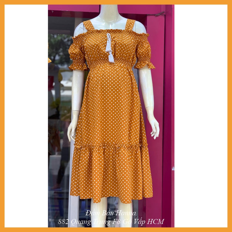 [SIZE 40-80KG] Đầm bầu dáng dài tay rớt kiểu dễ thương cho bầu trẻ có size 80kg vải lụa cao cấp thoáng mát không nhăn
