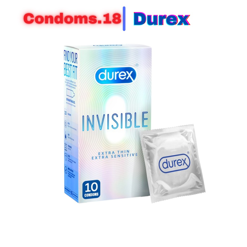 Bao cao su siêu mỏng Durex Invisible Extra Thin 10s. Siêu mỏng, cảm giác chân thật, dùng như không dùng, tăng sự khoái c