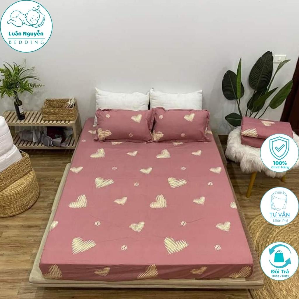 Bộ ga gối 3 món cotton poly Hàn Quốc đáng yêu miễn phí bo chun drap ga giường | BigBuy360 - bigbuy360.vn