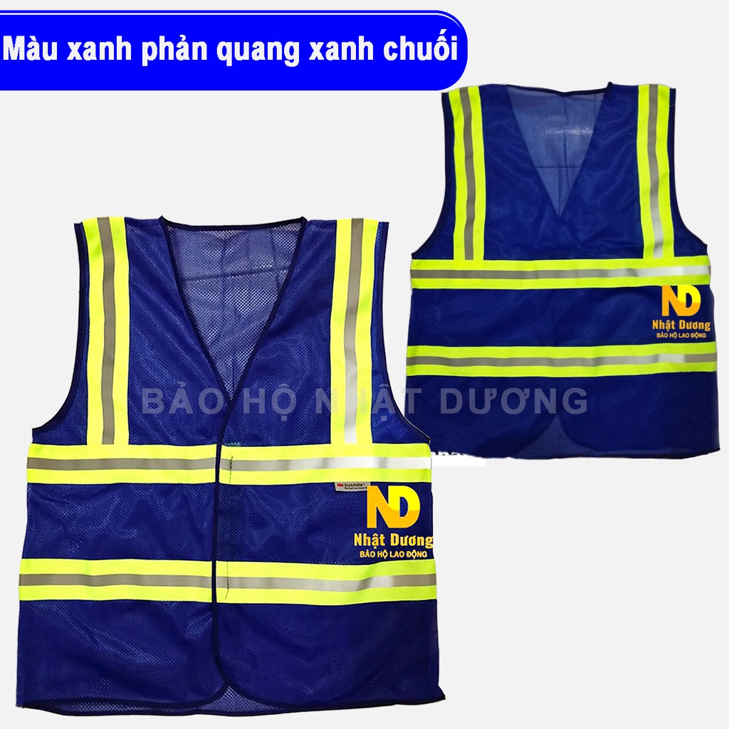 Áo phản quang nam Nhật Dương dùng trong lao động đi phượt màu cam xanh xám, Áo bảo hộ lao động có nhận in logo