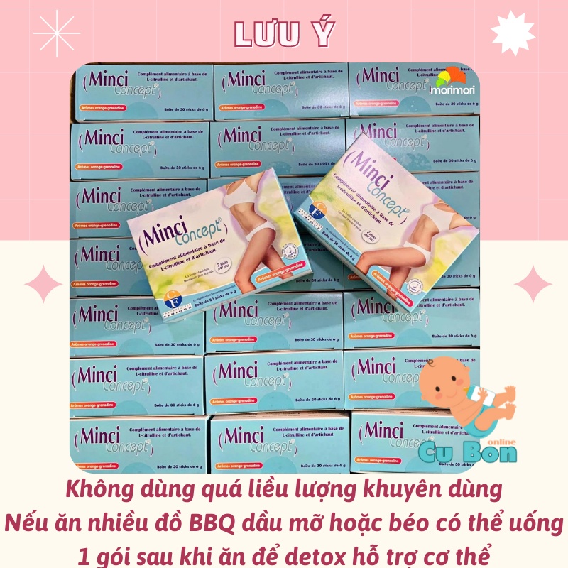 Giảm cân nhanh hiệu quả Minci Concept của Pháp 30 gói chính hãng giảm mỡ bụng cho phụ nữ an toàn không gây mệt mỏi