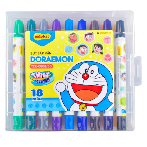 Bút Sáp Vặn Colorkit 18 Màu TCR-C008/DO