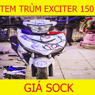 Tem Trùm Exciter Hello Kitty Tím Trắng