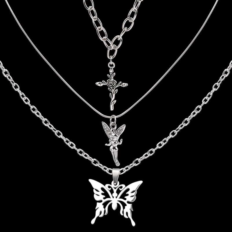 Set 3 Vòng cổ Mặt Hình Bươm Bướm Thời Trang