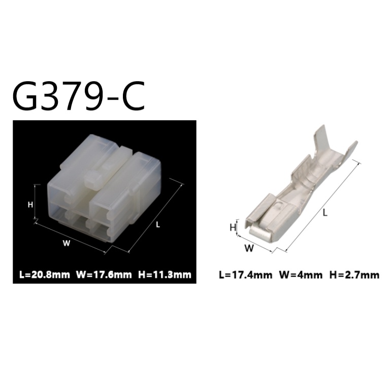 G379-Giắc cắm Đầu nối xe hơi 5 lỗ 3 mm màu trắng