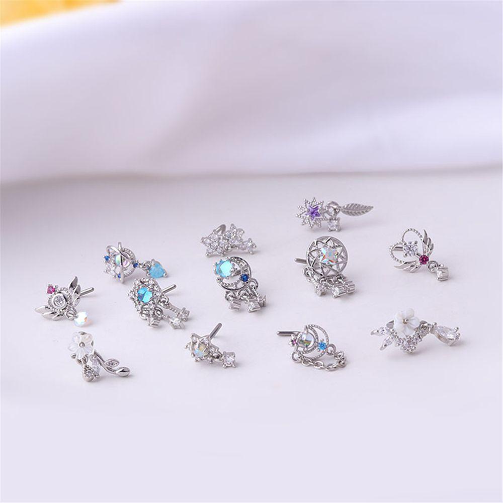 ✣HS✣ Creative Body Piercing Men Women Nose Nails L Dangle Nose Studs Stainless Steel Colorful Fashion Jewelry Nose Rings/Multicolor