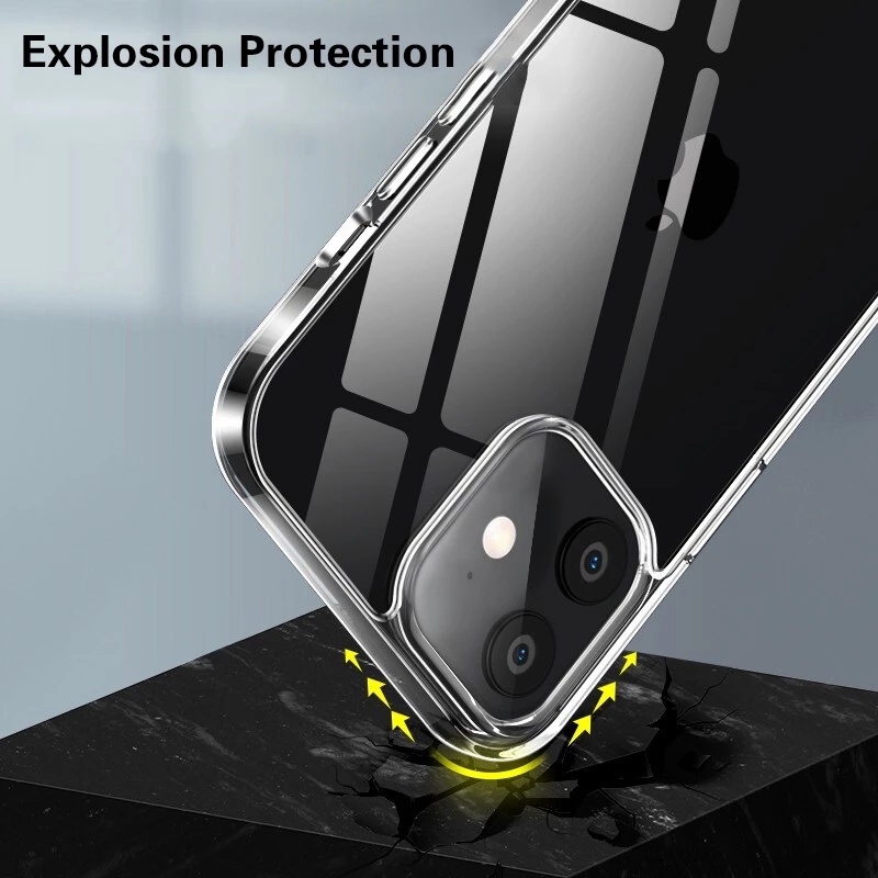 Soft TPU Silicone Case Cover For iPhone 12 13 Mini Front Cover Phone Case / Ultra Thin Clear Phone Case For iPhone 13 12 11 Pro Max