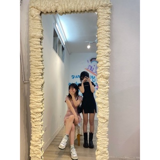 Váy Cut-out body da lộn / uni
