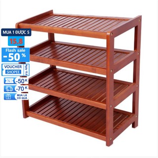 Kệ giày dép gỗ Kệ 4 tầng để dép dài 60cm chất liệu tốt nhất tự lắp ráp mjzzuxx
