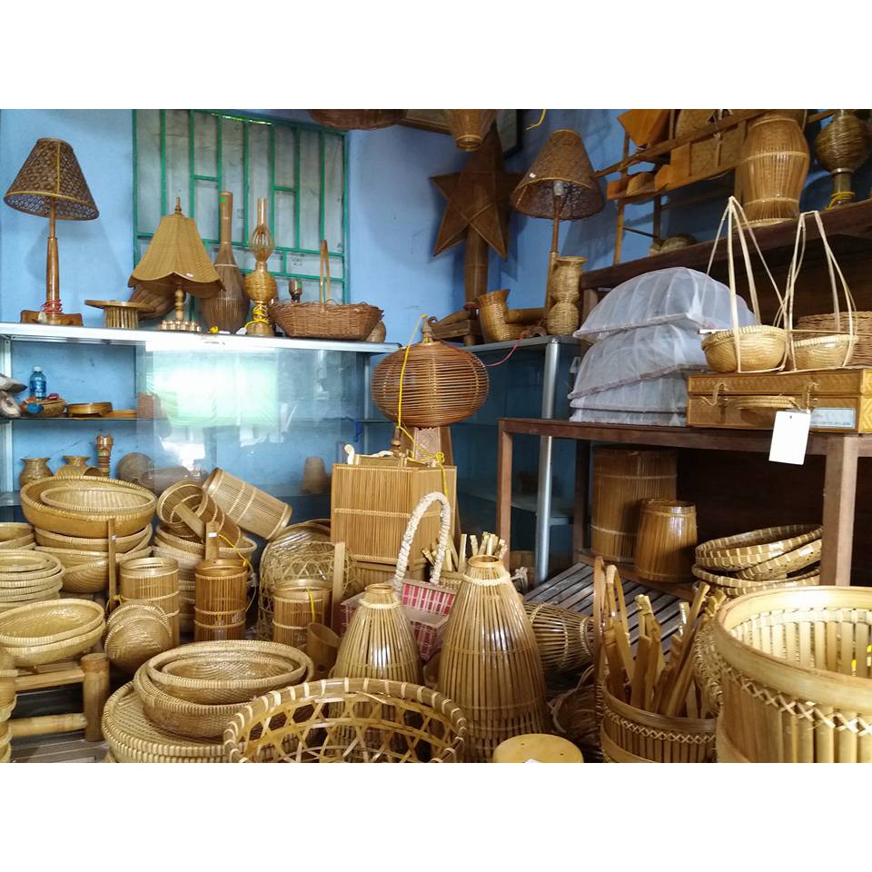 [Mây tre Bao La Huế] Đèn Trang Trí Để Bàn Cao Cấp Bằng Mây Tre