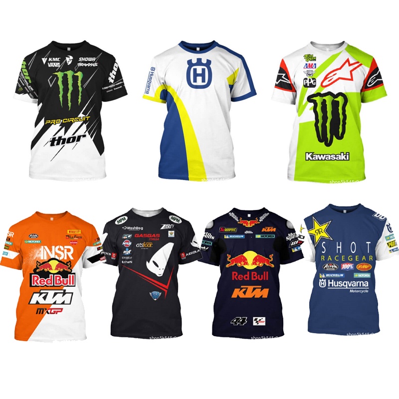 Áo Thun Tay Ngắn In Hình Xe Mô Tô 2022 F1 New KTM MOTO GP RED BULL Nhanh Khô Thời Trang Cho Nam
