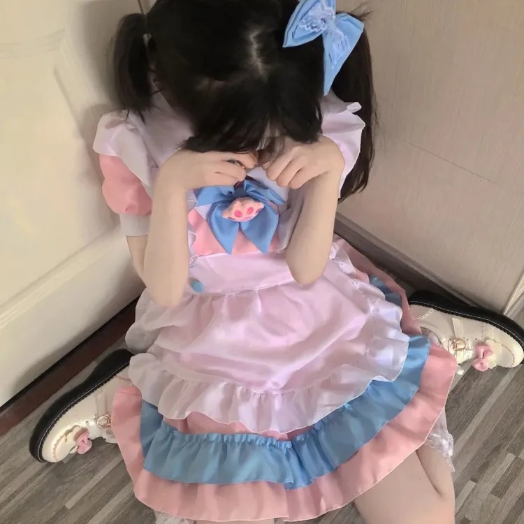 [O] Maid cosplay - Đầm hóa trang hầu gái mèo loli lolita người giúp việc dễ thương màu hồng xanh [Miu Cosplay] | BigBuy360 - bigbuy360.vn