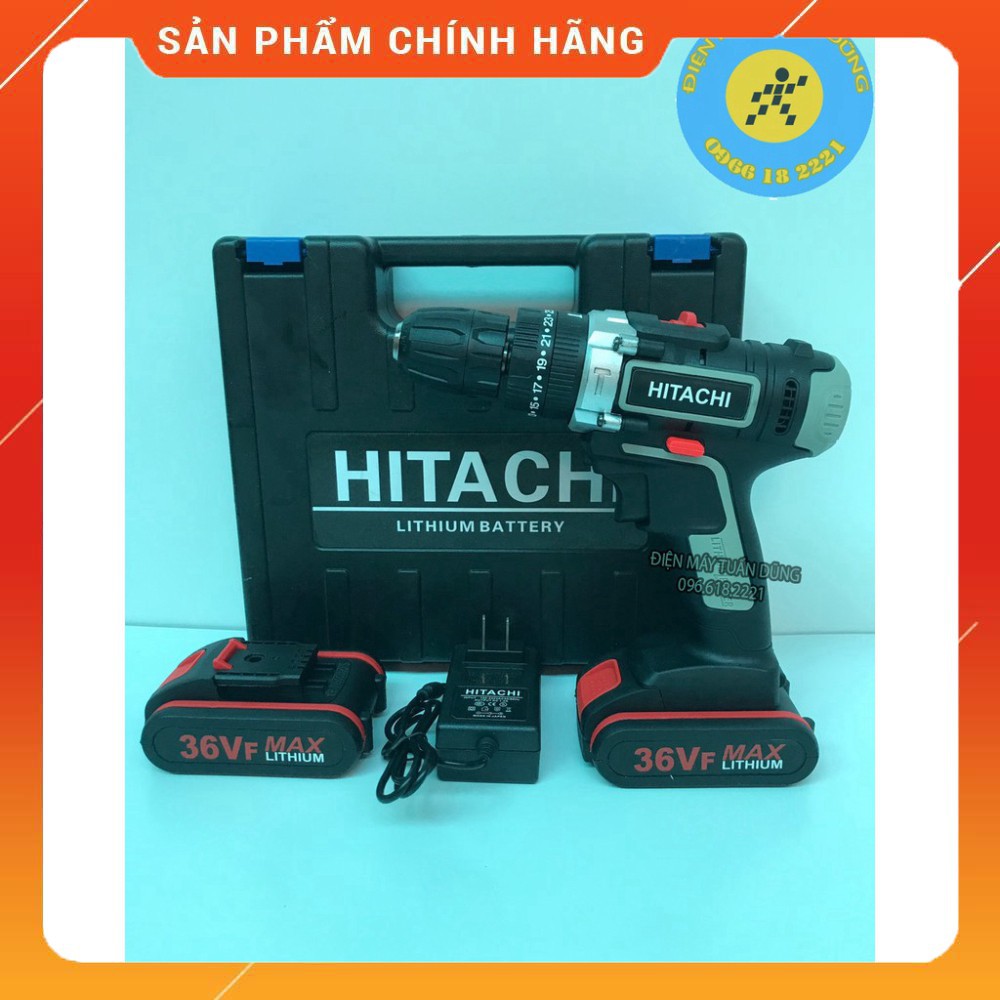 [GIÁ GỐC] Máy khoan pin Hitachi 36V, 3 Chức năng,2 pin,25 cấp trượt,100% dây đồng [CAM KẾT CHÍNH HÃNG]