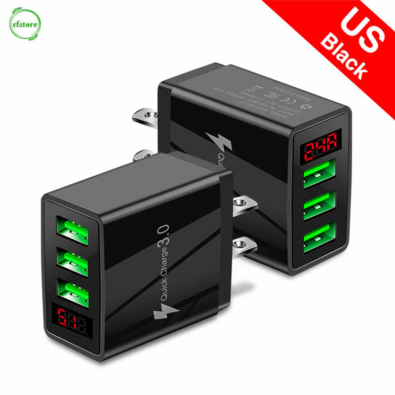 CF Quick charge 3.0 USB Charger 5V 3.1A LED Display Fast Charging Wall Phone Charger