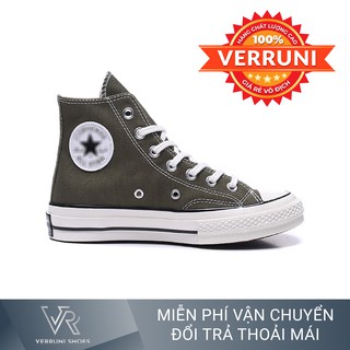 Bản Cao Cấp Giày Sneaker CV Chuck 1970s Xanh Rêu Cao Cổ