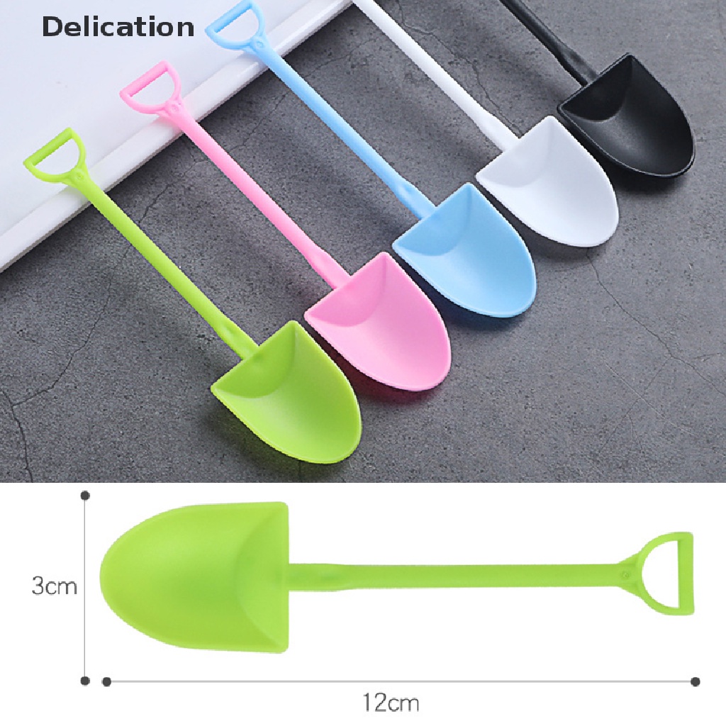 Set 100 muỗng nhựa dùng một lần hình xẻng mini ăn món tráng miệng chất lượng cao