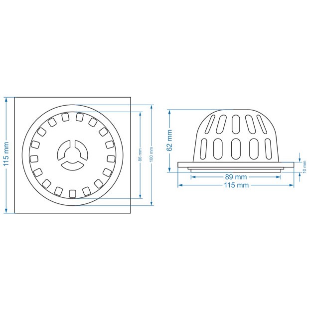 Thoát sàn ban công inox Zento TS101