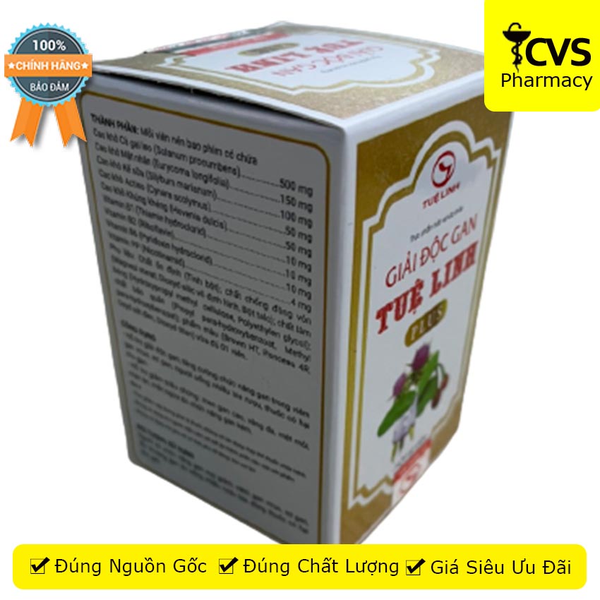 Giải độc gan tuệ linh plus hỗ trợ giải độc , mát gan , hộp 30 viên - Cvspharmacy