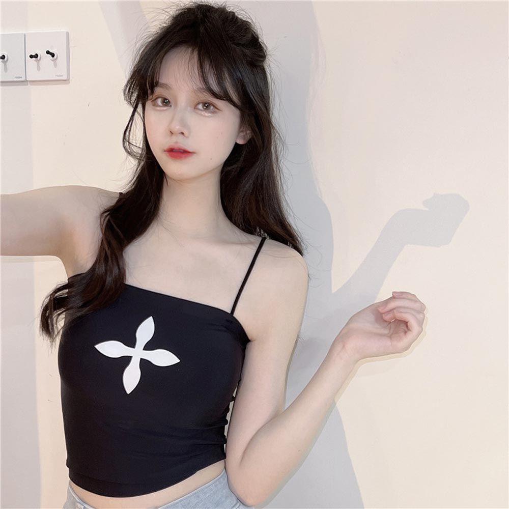 Áo Hai Dây Không Đường May Màu Sắc Đơn Giản Cho Nữ