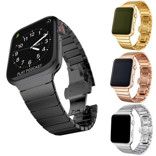 Dây đeo đồng hồ với khóa bướm thích hợp cho Apple Watch Series 1 2 3 4 5 6 SE 38mm 40mm 42mm 44mm Series 7 41mm 45mm