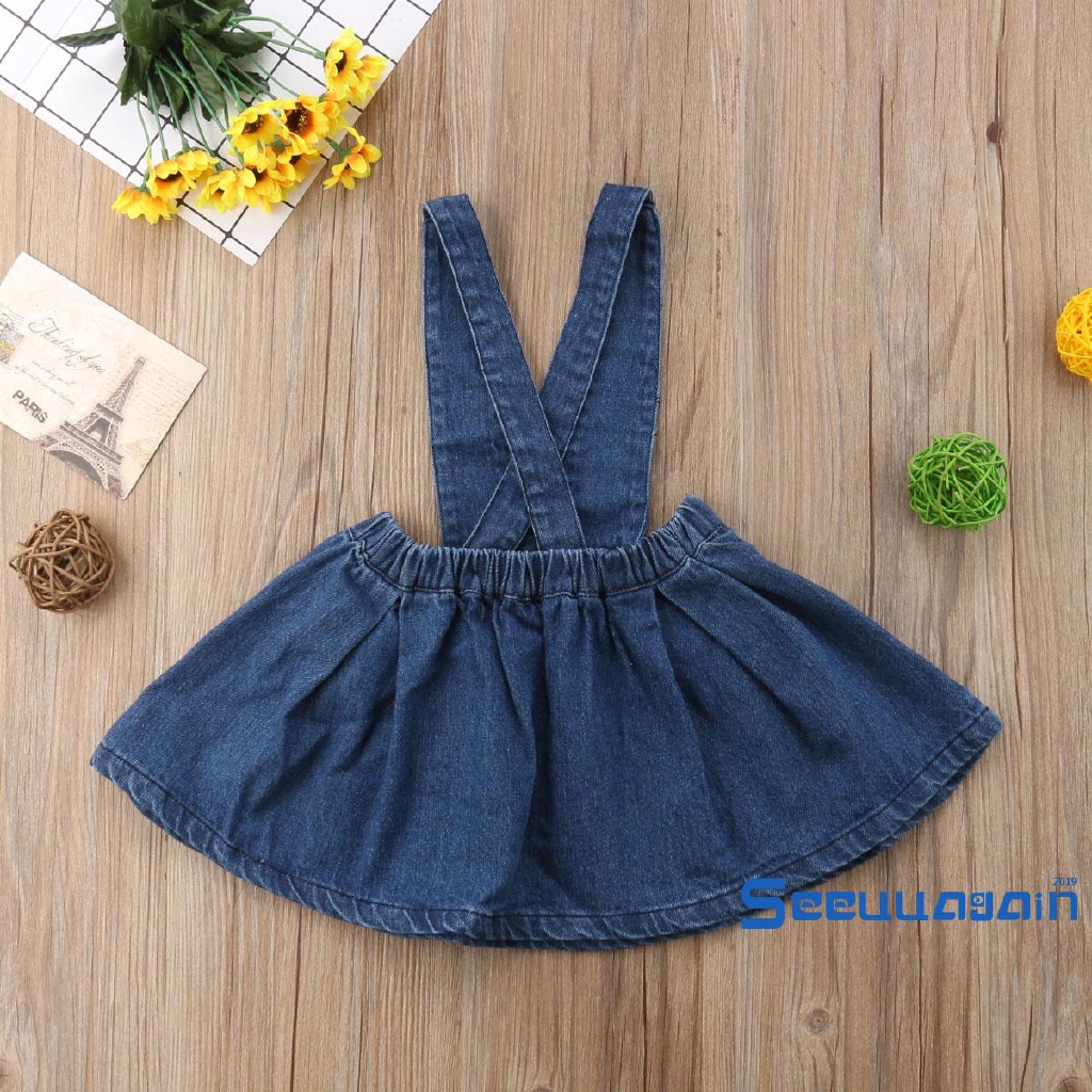 Đầm Yếm Denim Dễ Thương Cho Bé Gái